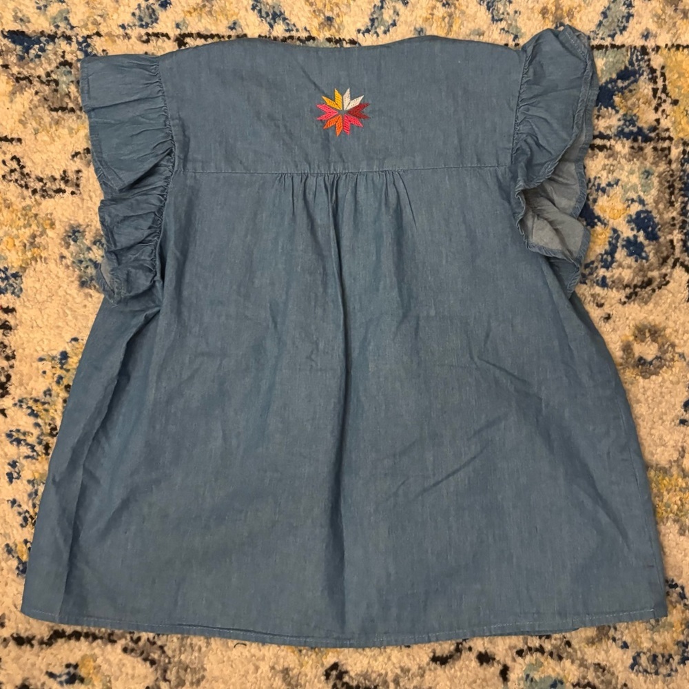 THML Blue Top with Colorful Embroidery - Picture 4 of 9